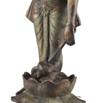 Vintage Brass Lord Vishnu with Sheshanaag | 17.5" x 7" x 5" (44.45 x 18 x 12.5 cm) | 7 kg Sacred Art | Standing Divine Murti